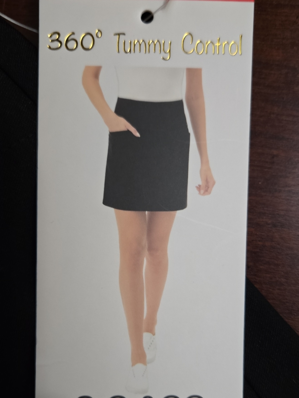 S.C. & CO. 360° Tummy Control Black Skort Stretch Double Waistband Medium NEW